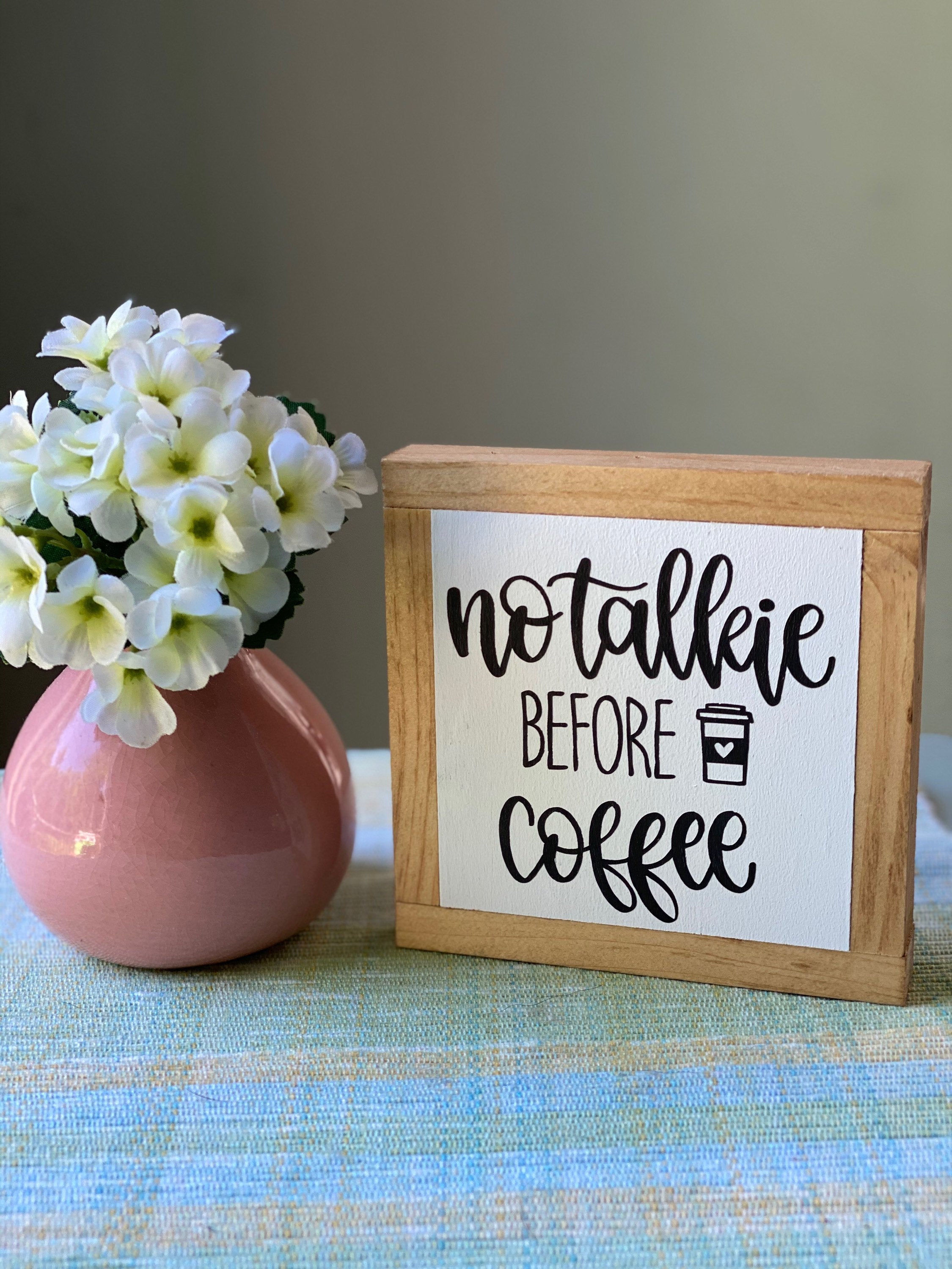 No Talkie Before Coffee Stencil by StudioR12, Kitchen Cafe
