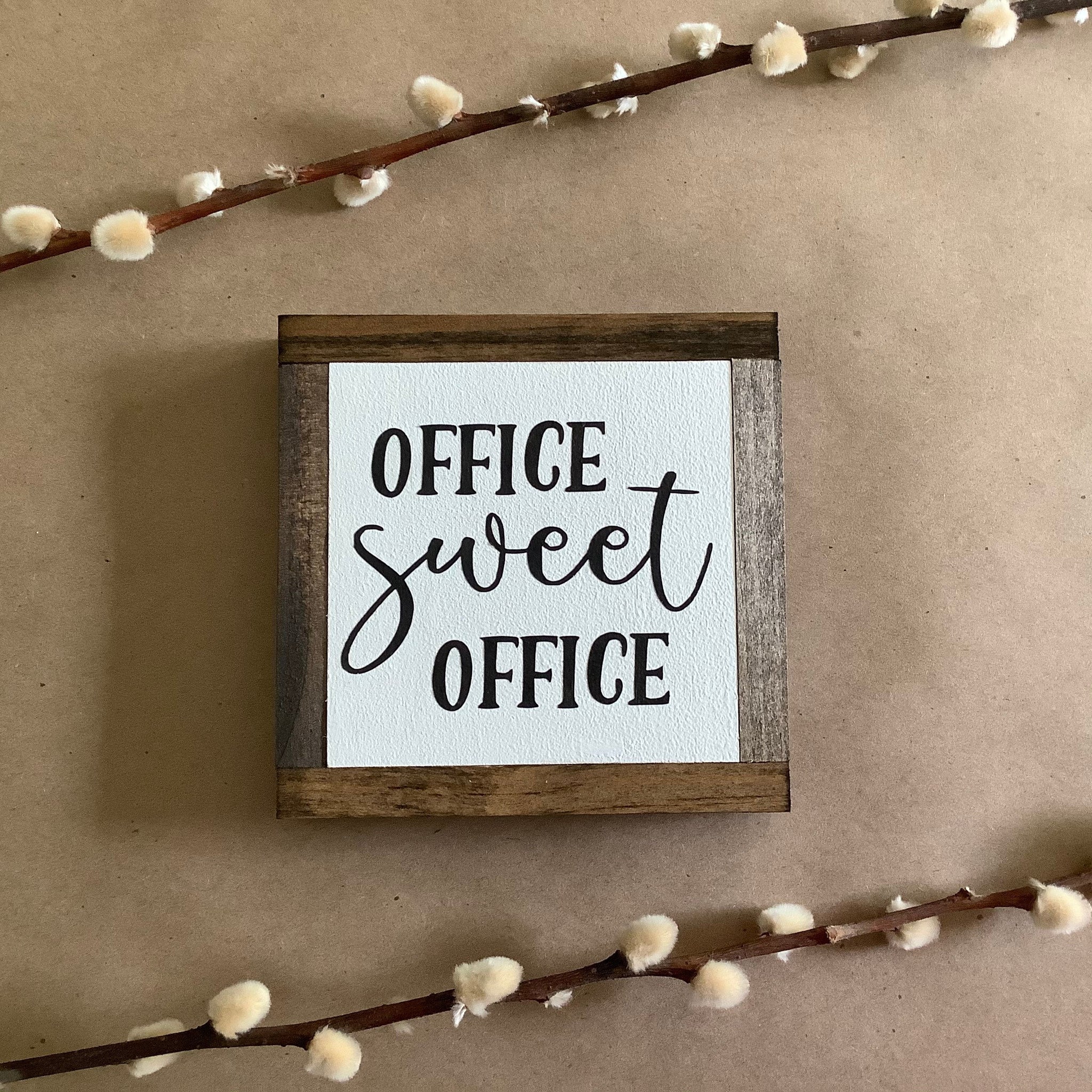 Office Sweet Office - Desk Wood Sign Wooden Shelf Sitter Cubicle